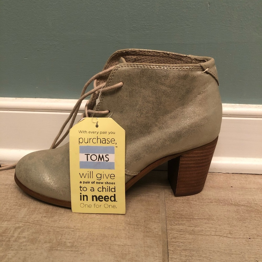 TOMS gold metallic ankle boot
